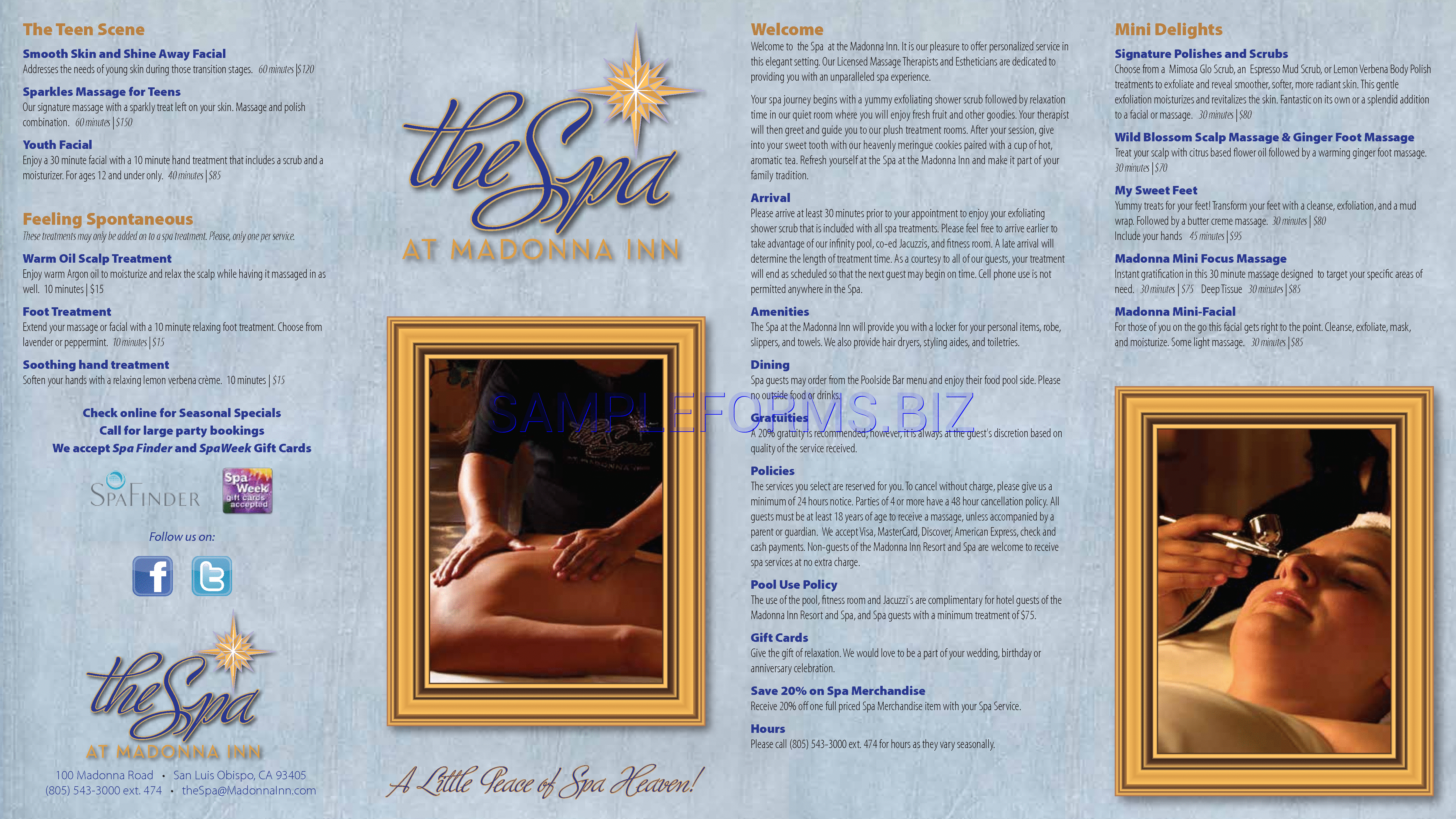 Preview free downloadable Spa Brochure 2 in PDF (page 1)